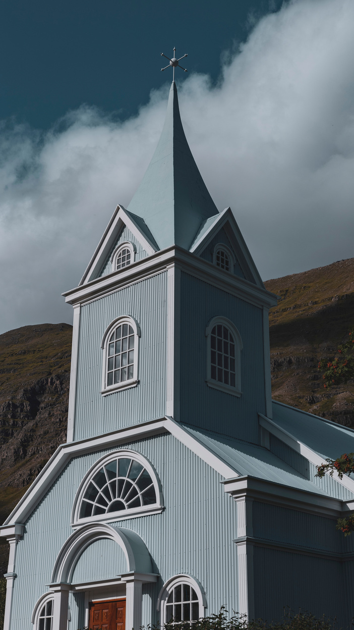 Photo of a Blue Church